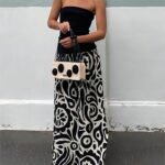 Fashionable Strapless Floral Print Midi Dress