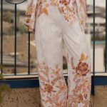 Exquisite Resort Style Unique Printed Elastic Waist Pocket Wide Leg Pants